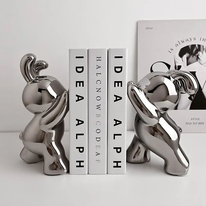 Minimalist Bunny Bookends