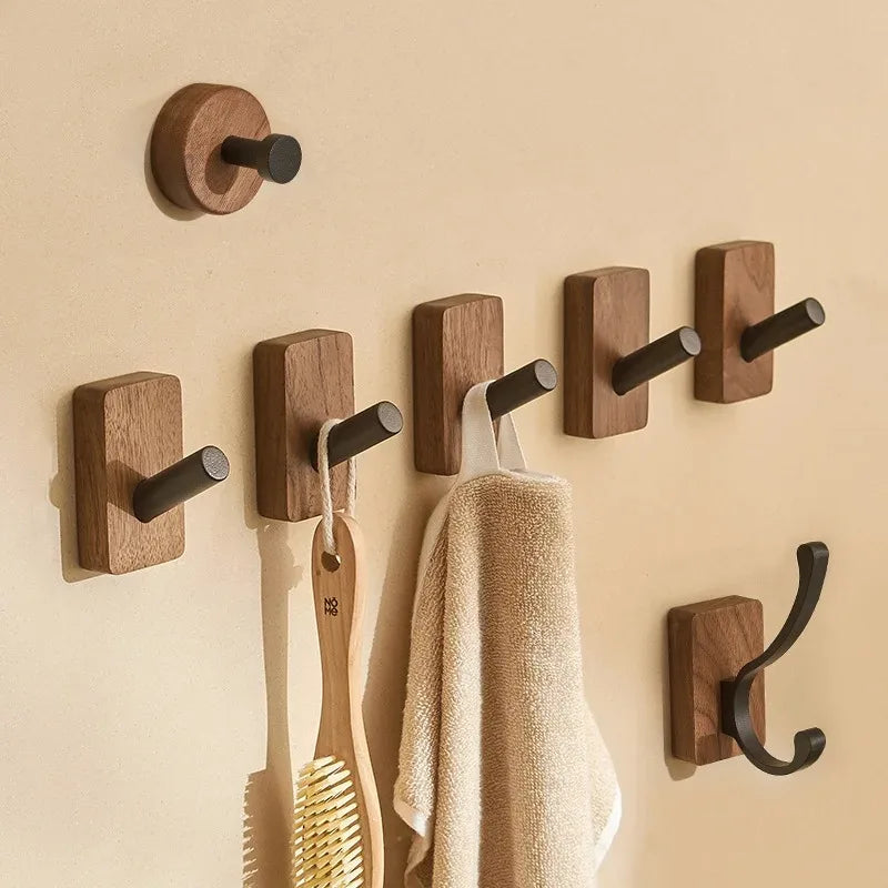 Modern Walnut Wood Wall Hook