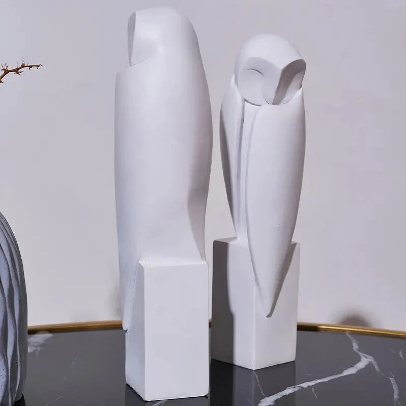 Minimalist Owl Statue for Nordic Style Decor