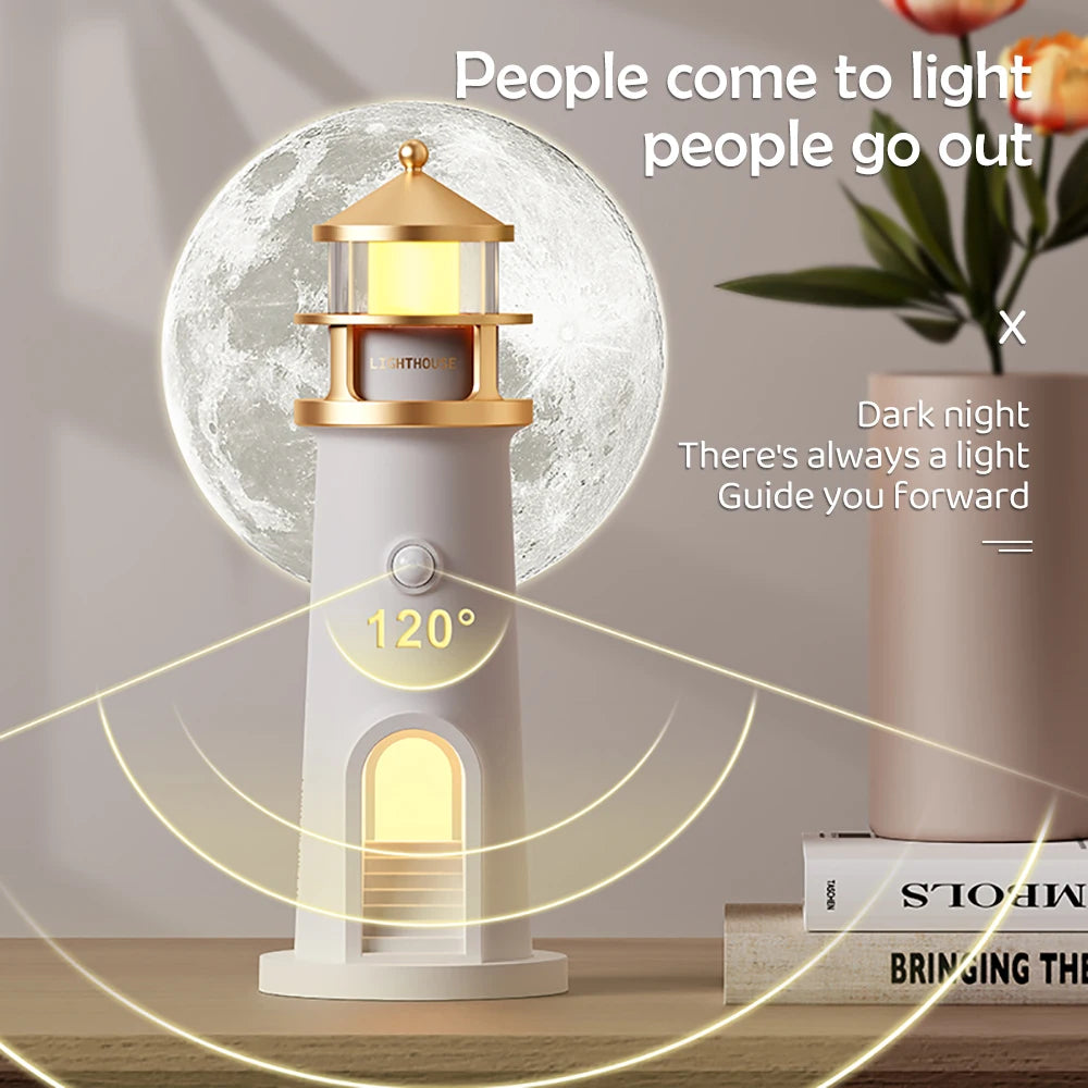 Lighthouse Projector Lamp with Bluetooth Speaker