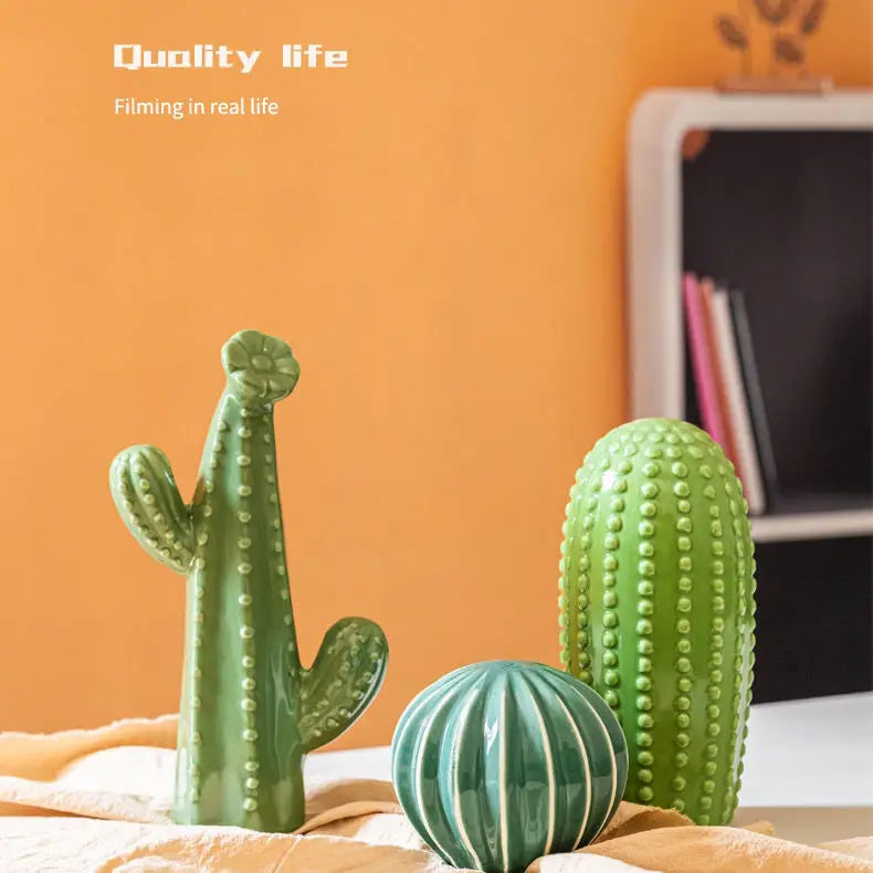 Nordic Ceramic Cactus Ornaments
