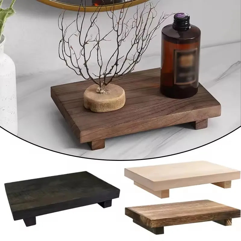 Rustic Wooden Pedestal Stand for Bathroom &amp; Kitchen