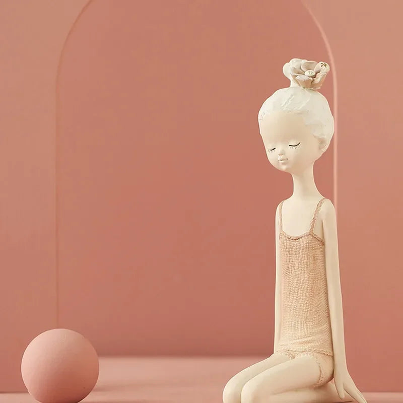 Simple Nordic Girl Heart Statuette Collection