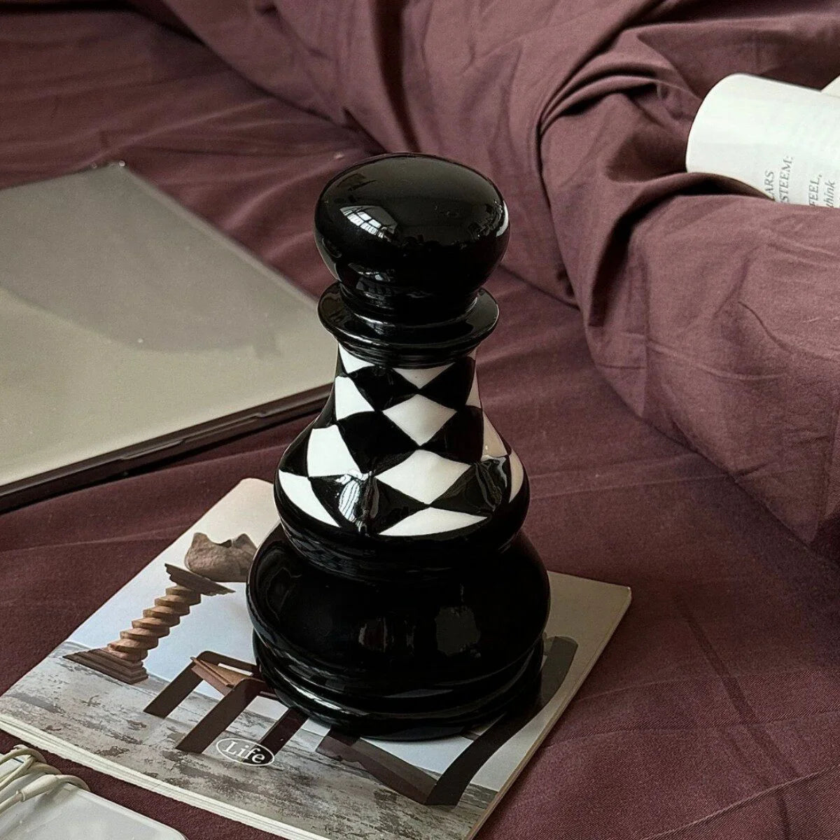 Ceramic Chess Piece Toothpick Holder - Luxury Desktop Decor