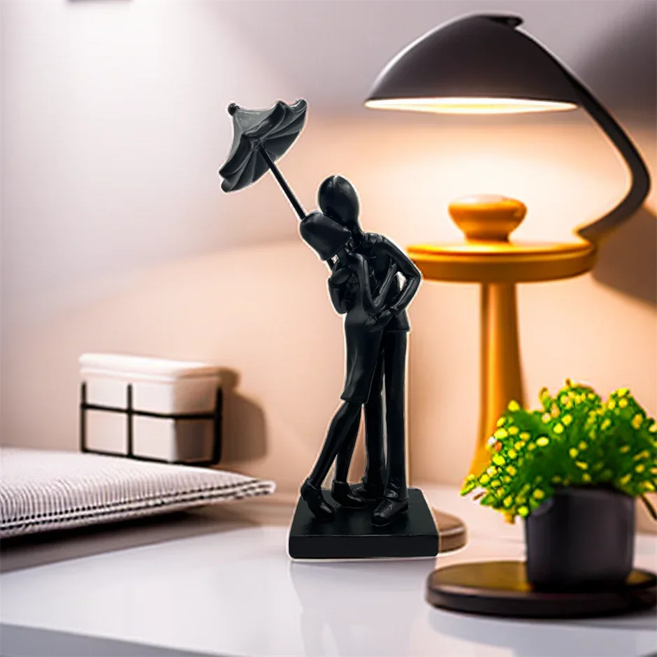 Lovers Embracing Resin Sculpture