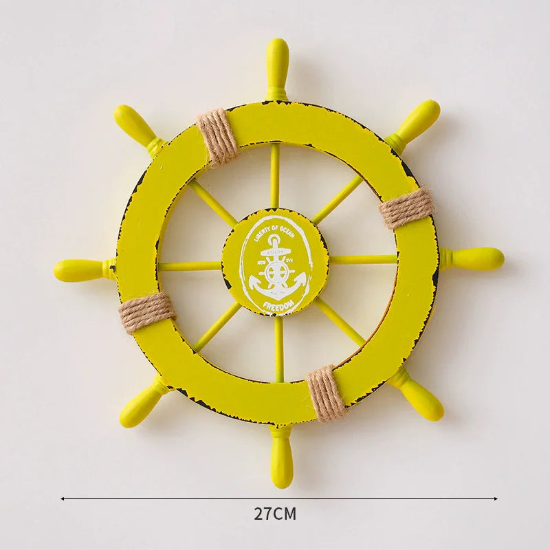 Wooden Nautical Ship Wheel Wall Decor