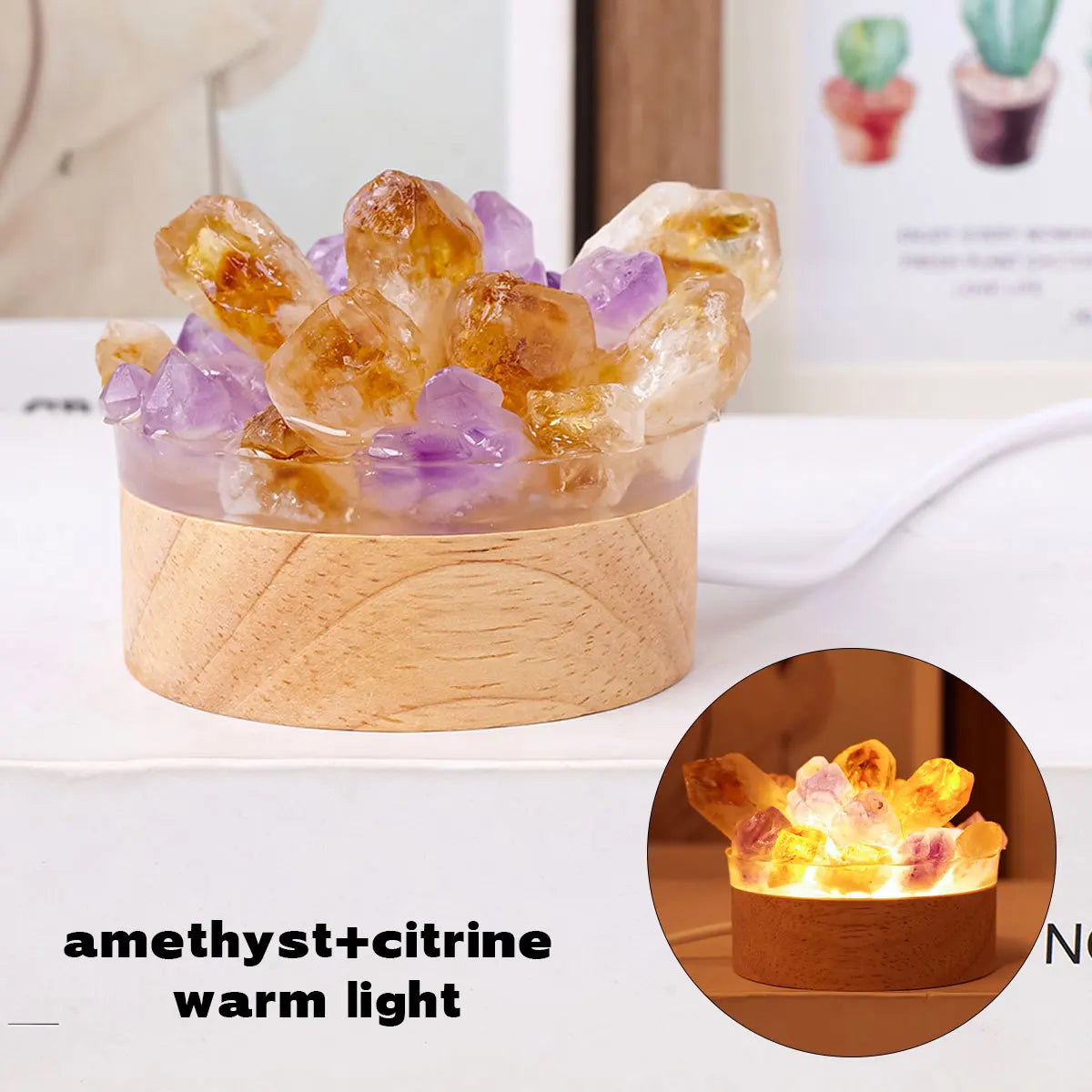Natural Amethyst Crystal Lamp