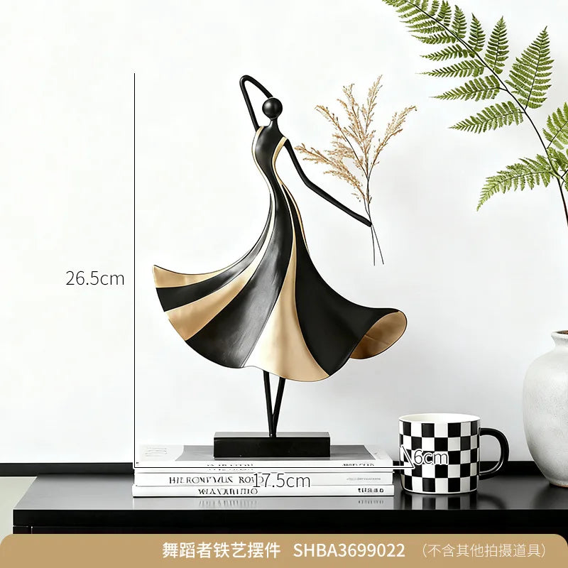 Elegant Iron Art Female Figure Sculpture