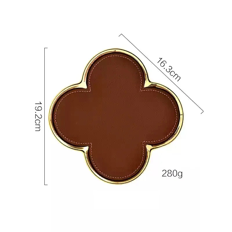 Luxury Leather Clover Tray