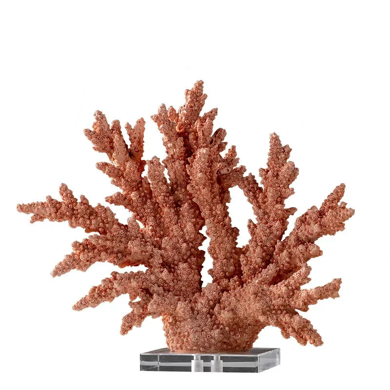 Decorative Faux Coral Sculpture on Crystal Base