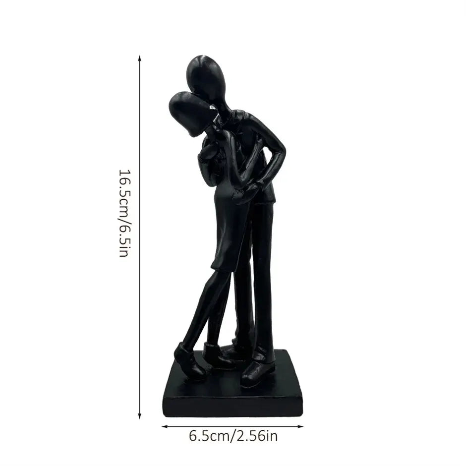 Lovers Embracing Resin Sculpture