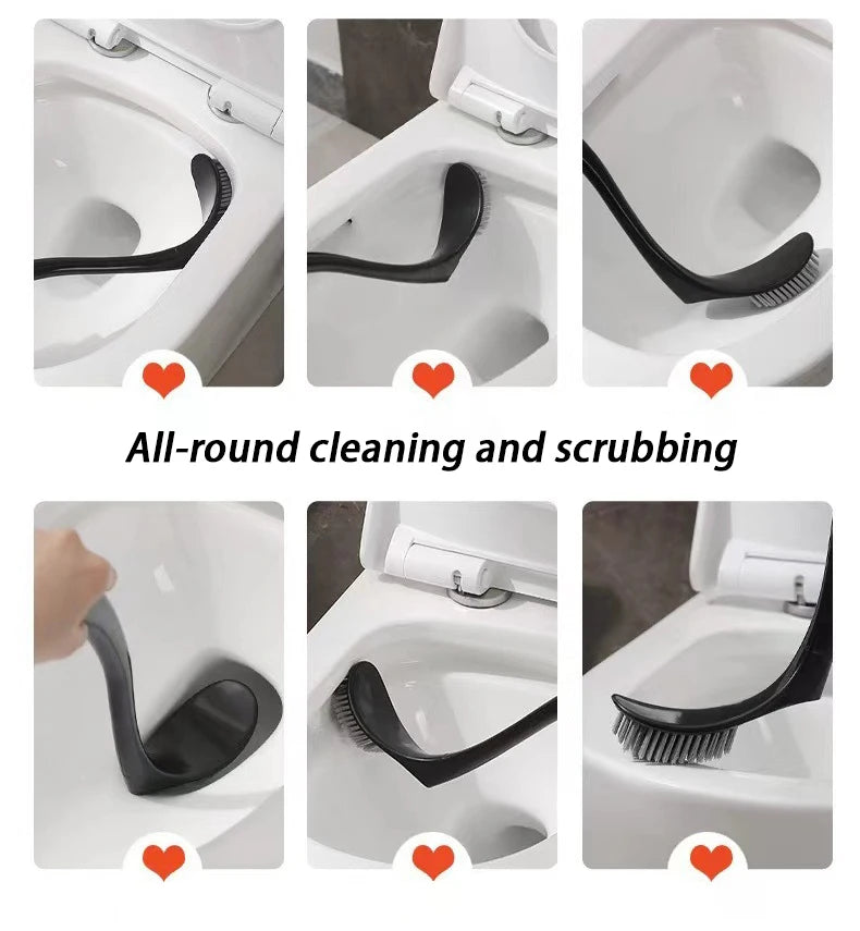 Elegant Swan-Shaped Toilet Brush & Holder Set