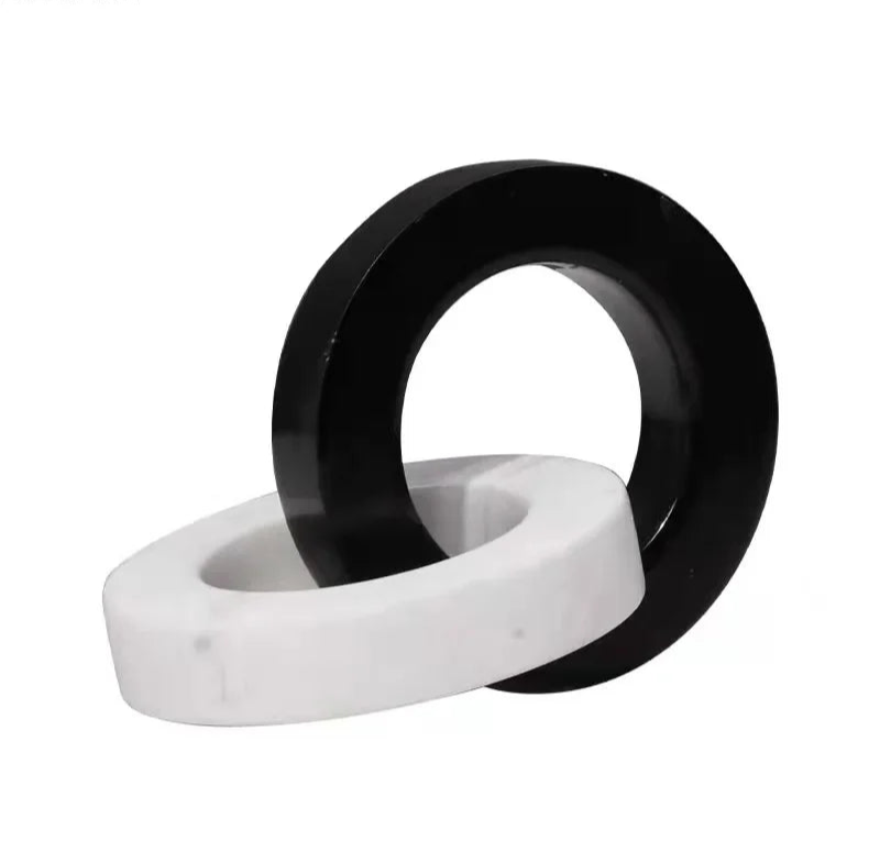 Modern Ceramic Interlocking Ring Sculpture