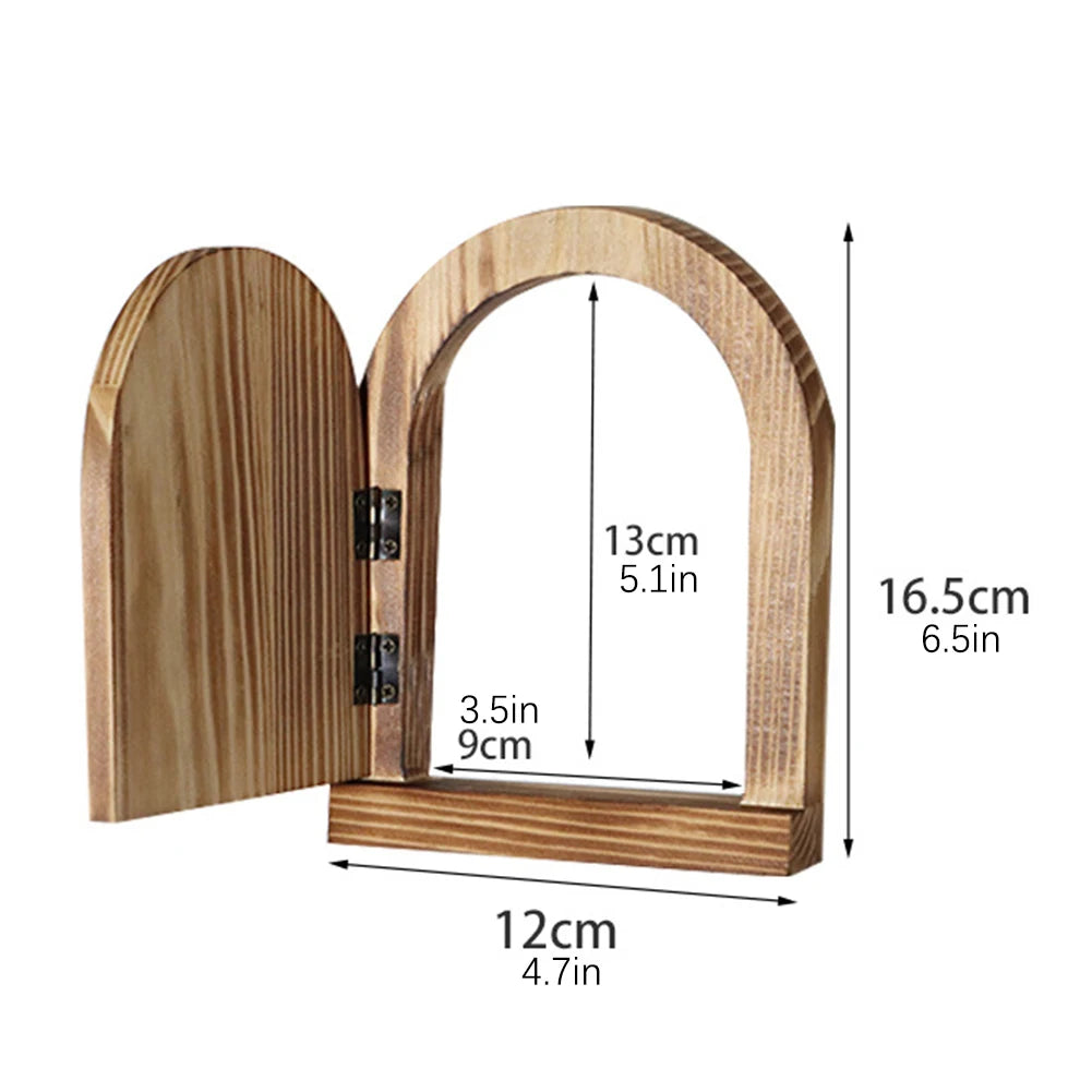 Wooden Fairy Door Wall Cover – Decorative Hinged Frame