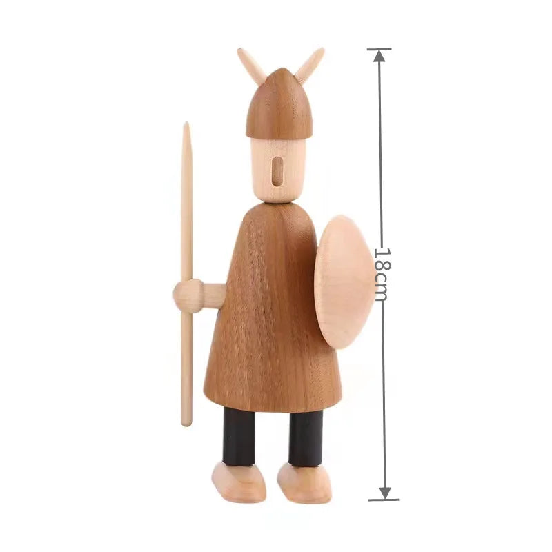 Viking-Style Wooden Figurine – Rustic Shelf Decor