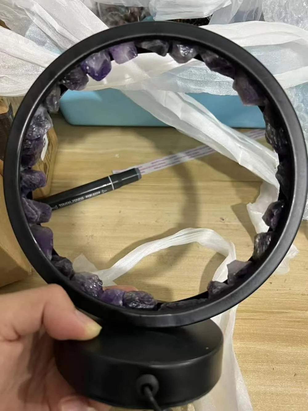 Amethys Crystal Ring Lamp