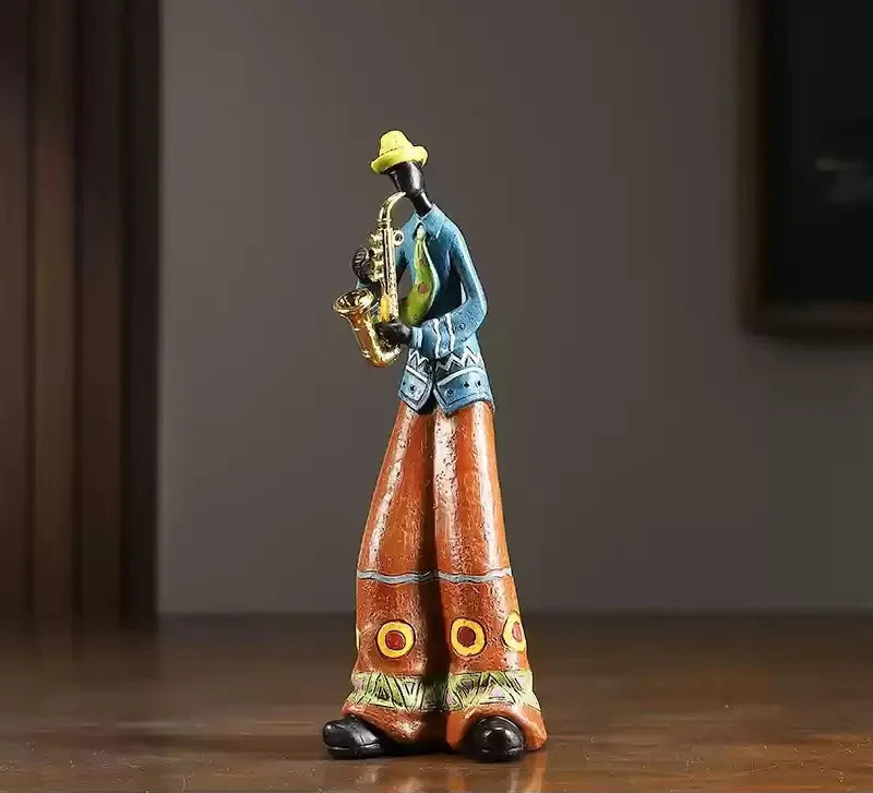 Retro Bookshelf Band Figurines - Cute Cartoon Home Decor Gifts