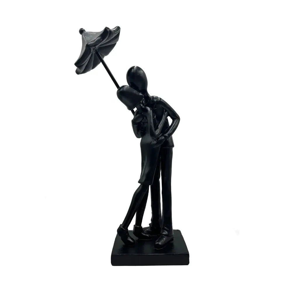 Lovers Embracing Resin Sculpture