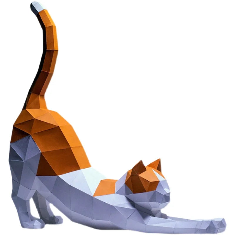 DIY Stretched Cat Paper Sculpture