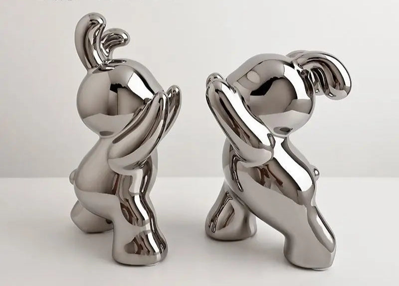 Minimalist Bunny Bookends