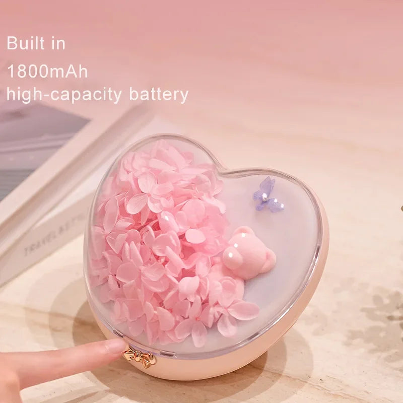 Romantic Heart Shaped Bluetooth Speaker with Eternal Flowers