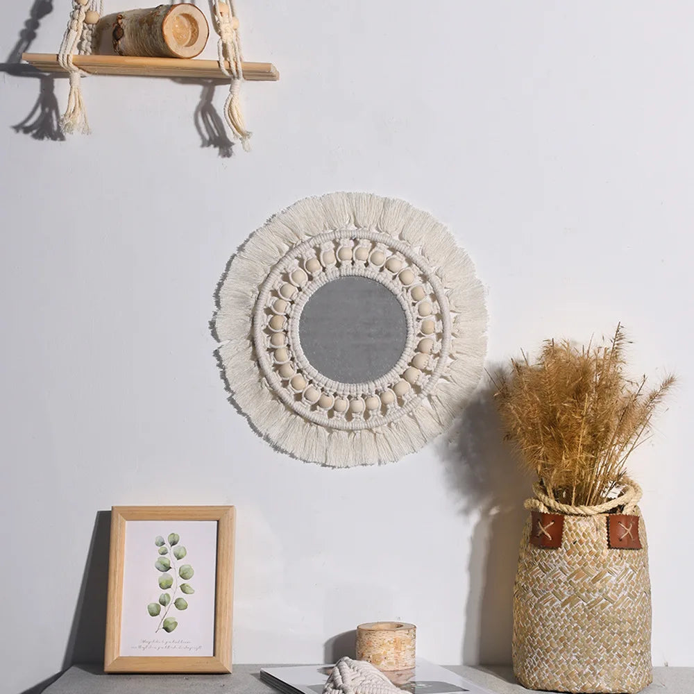 The Sunburst Handcrafted Macrame Mirror