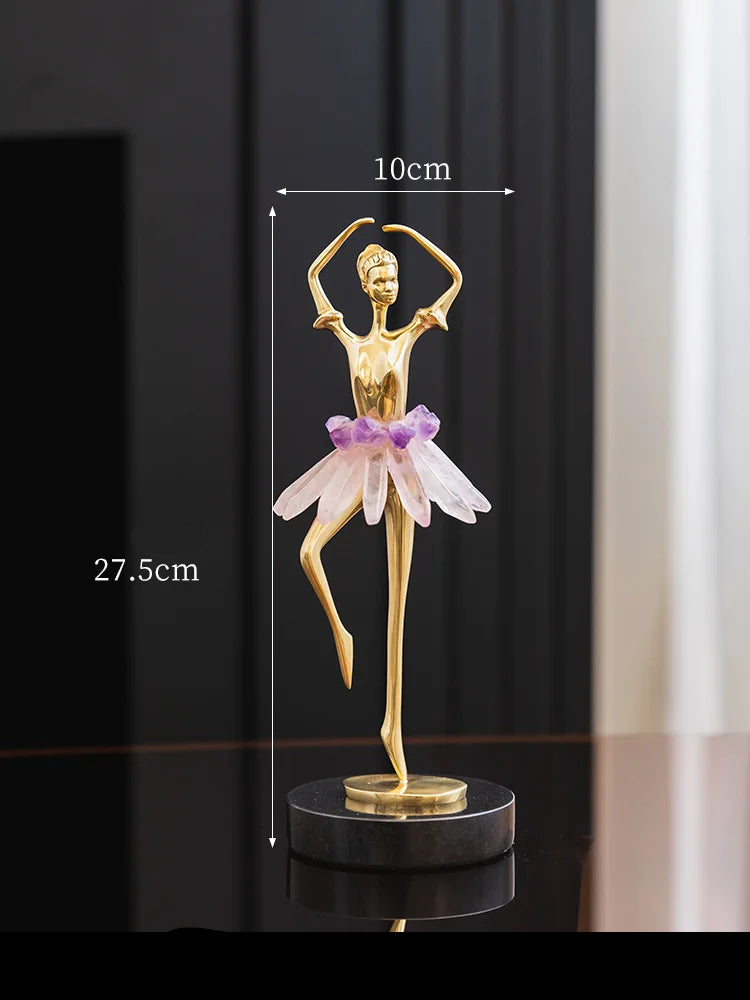 Elegant Gold Ballet Dancer Figurine