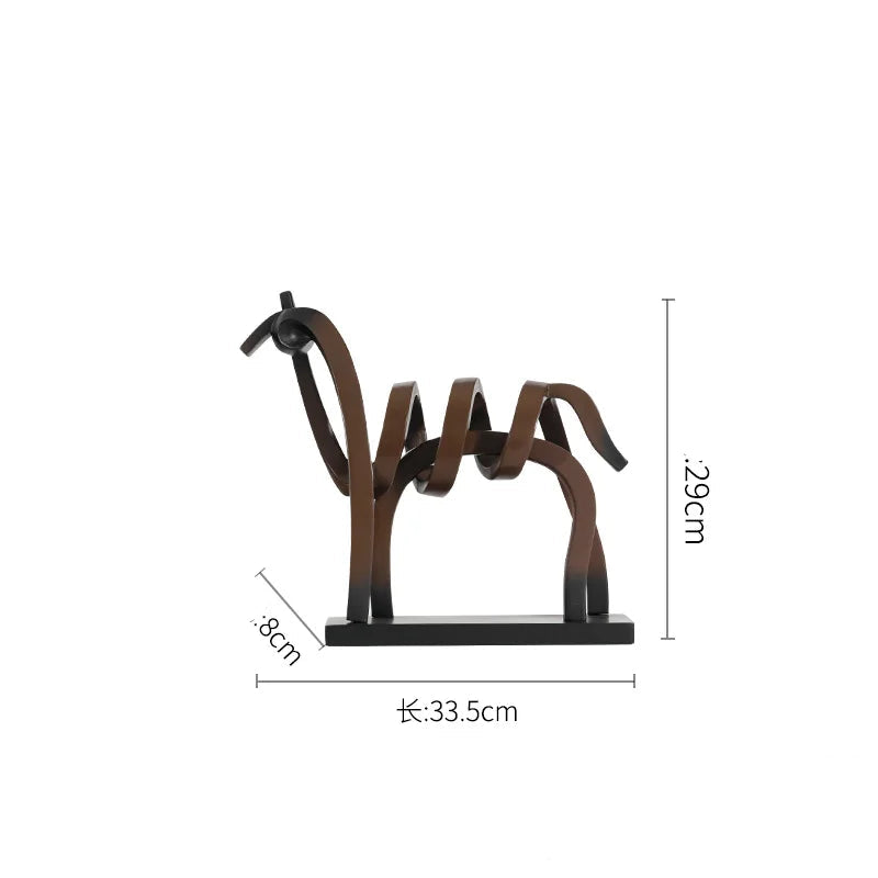 Abstract Hollow Line Horse Resin Sculpture