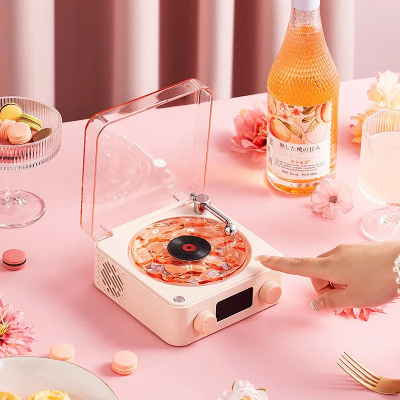 Retro Vinyl Bluetooth Speaker with White Noise and RGB Light