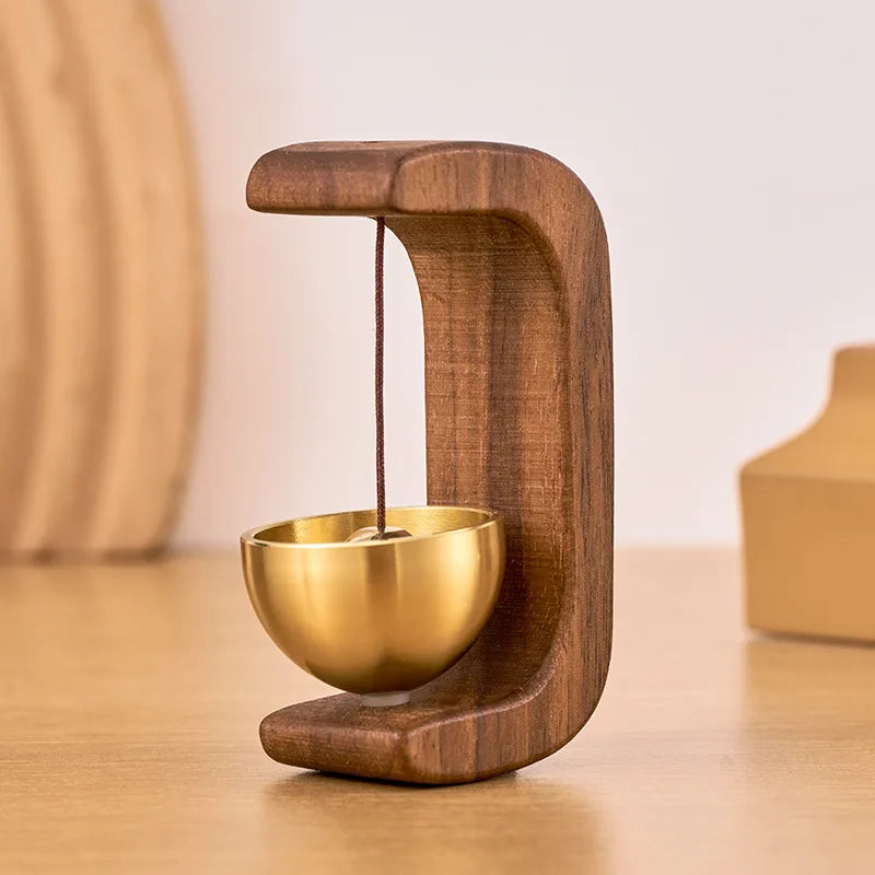 Magnetic Wooden Doorbell Chime with Copper Bell