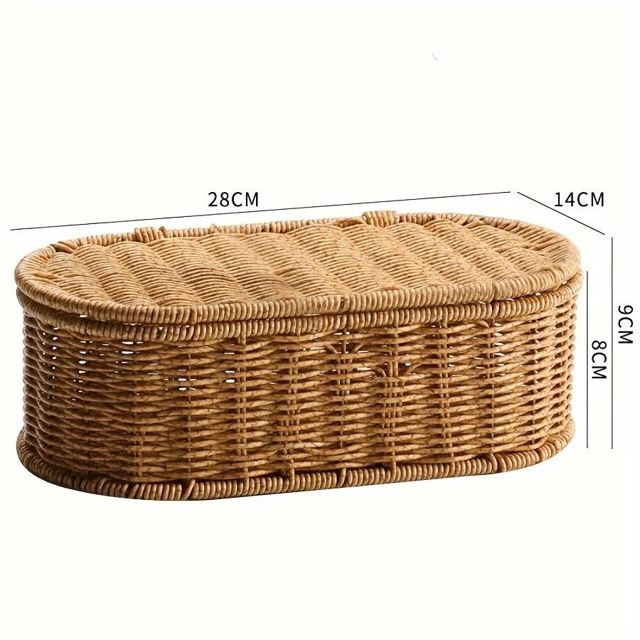 Boho Rattan Style Woven Storage Basket
