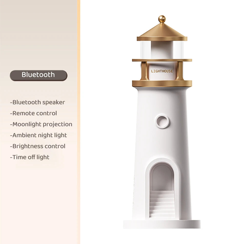 Lighthouse Projector Lamp with Bluetooth Speaker