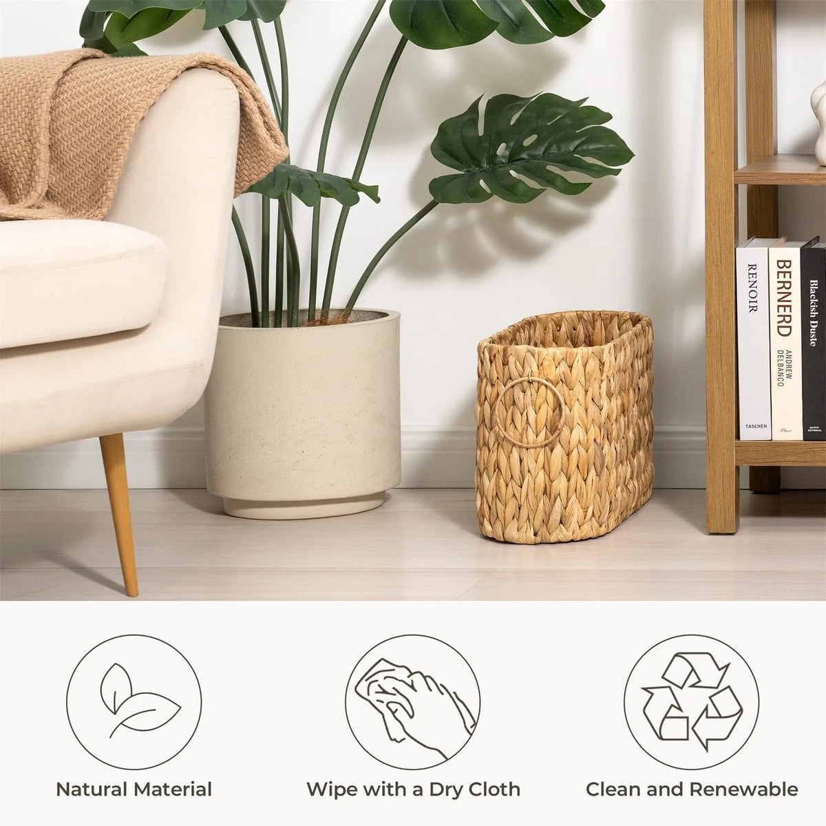 Woven Rattan Style Desktop Storage Basket