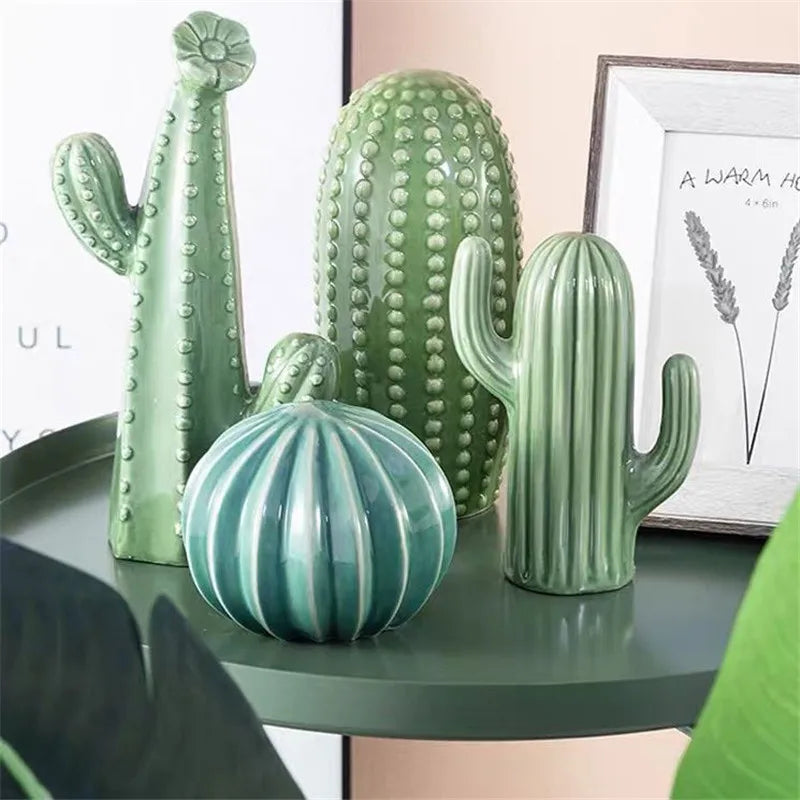Nordic Ceramic Cactus Ornaments