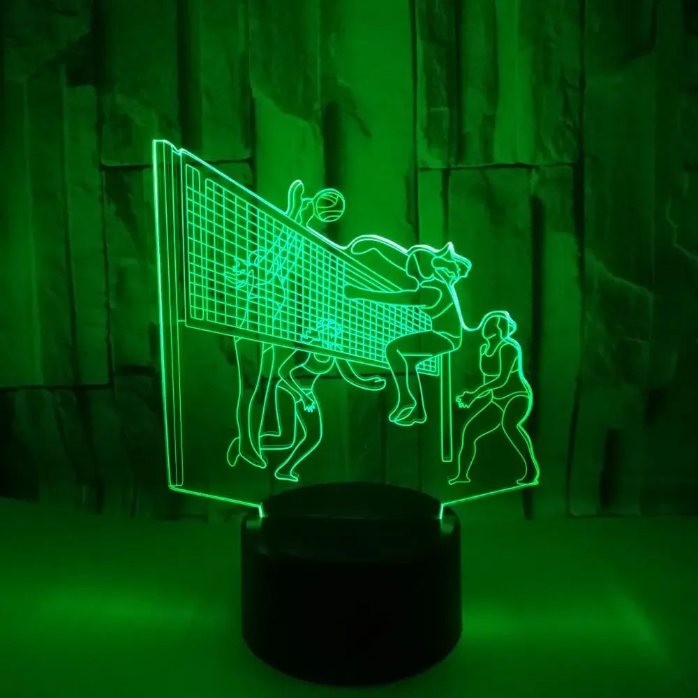 3D Volleyball LED Night Light