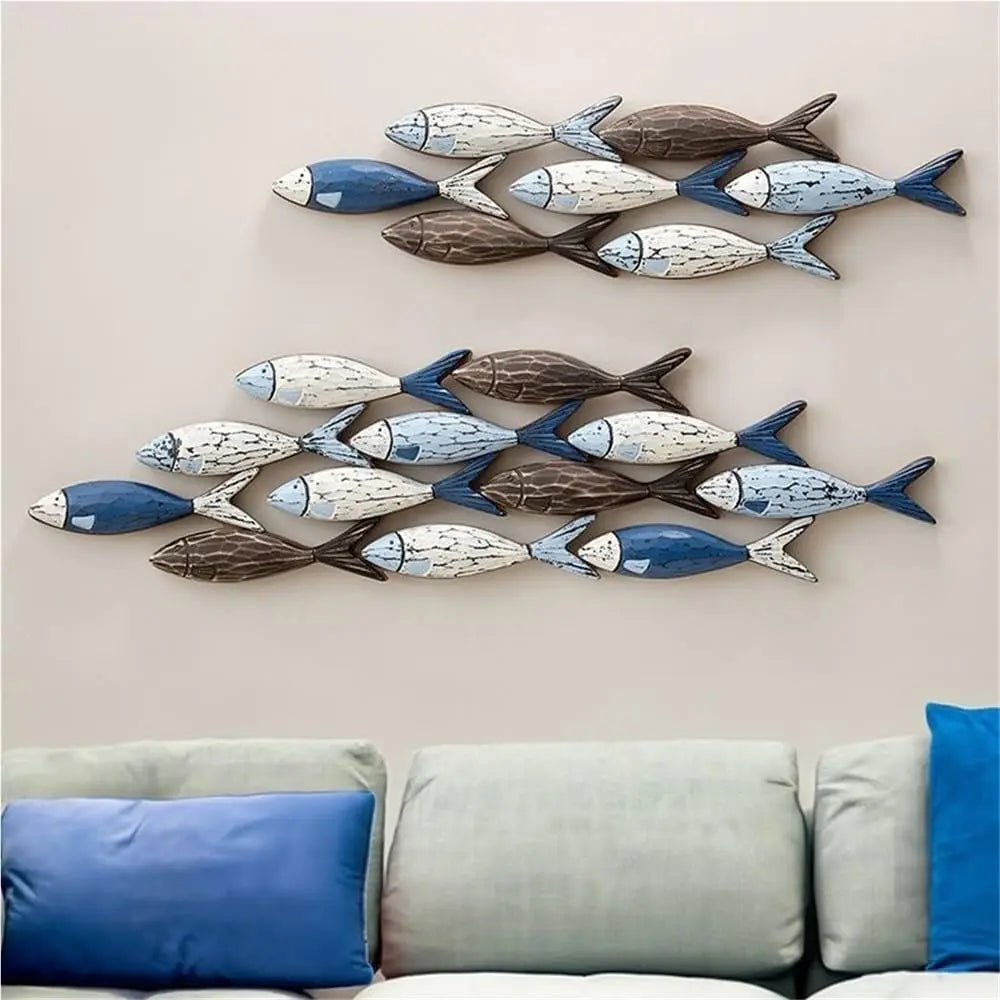 Fish Wall Design Handcrafted Wooden Fish Wall Art - Ikorii