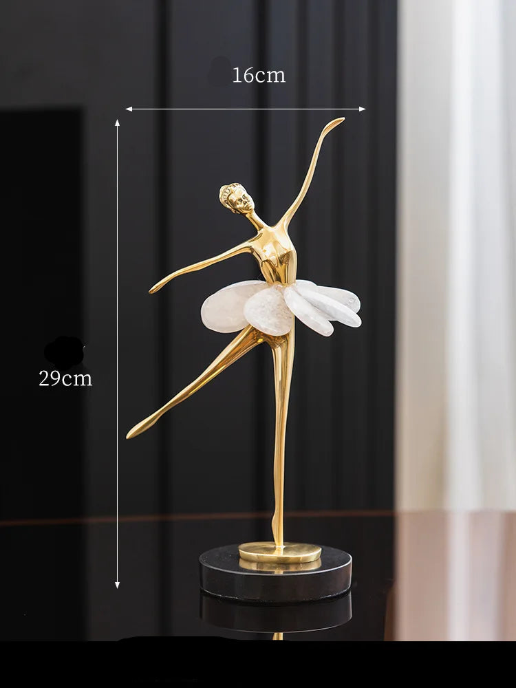 Elegant Gold Ballet Dancer Figurine