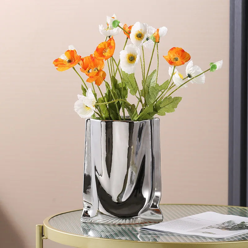 Modern Ruffled Ceramic Vase