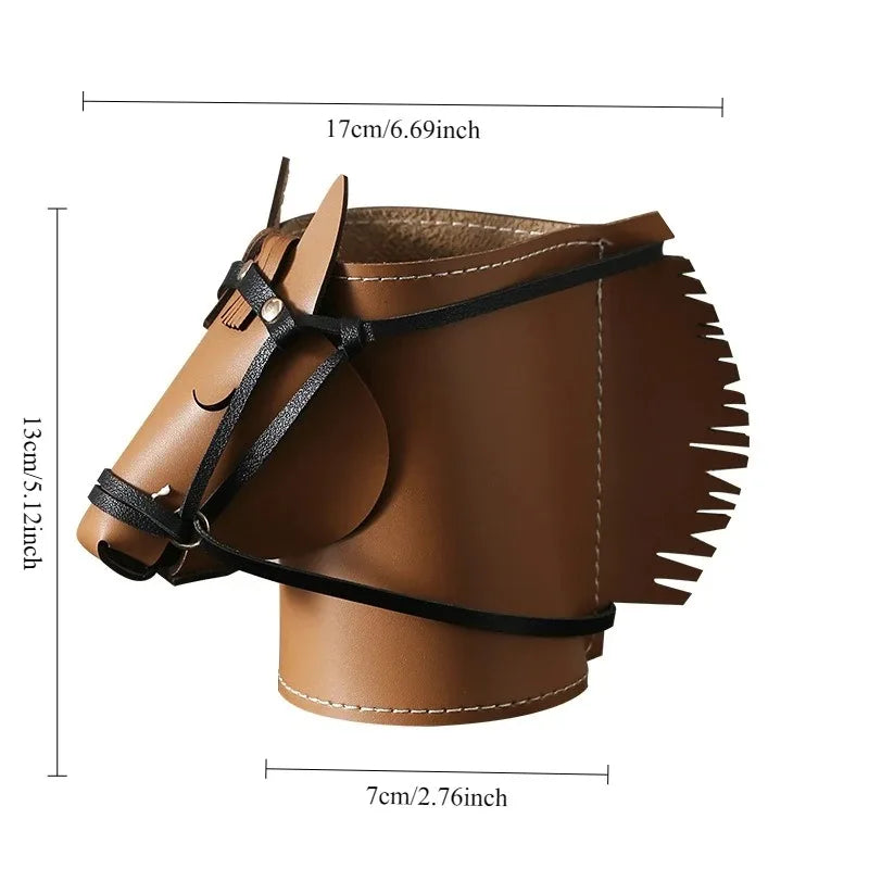 Leather Horse-Head Storage Box – Luxury Decorative Desk Organizer