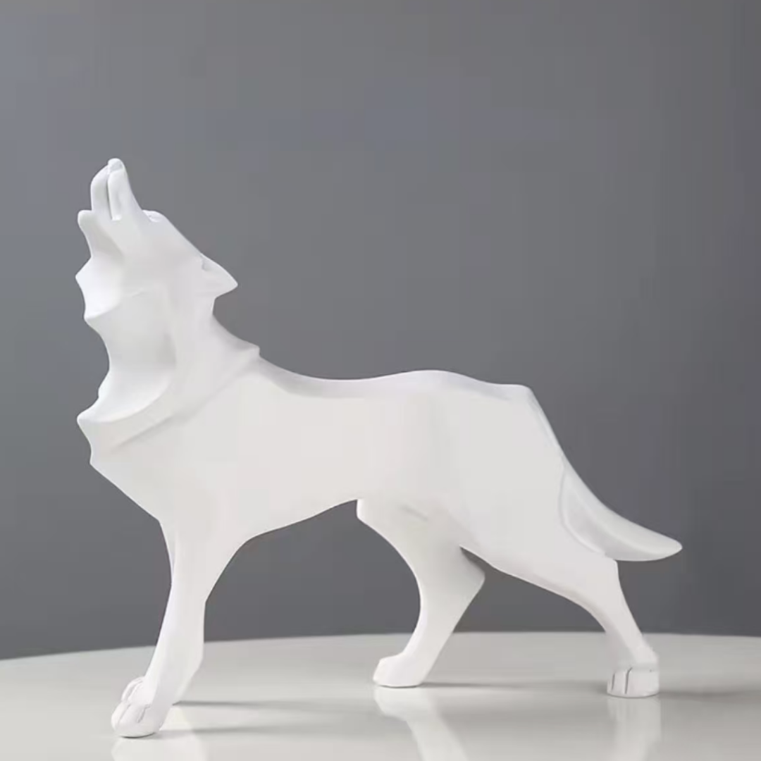 Geometric Art Wolf Statue