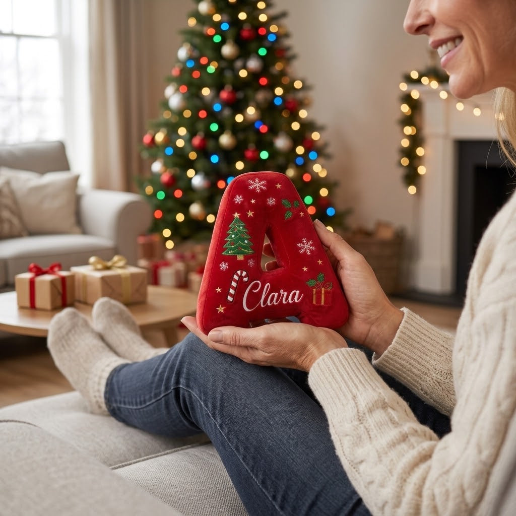 Personalized Christmas Letter A Pillow – Custom Name
