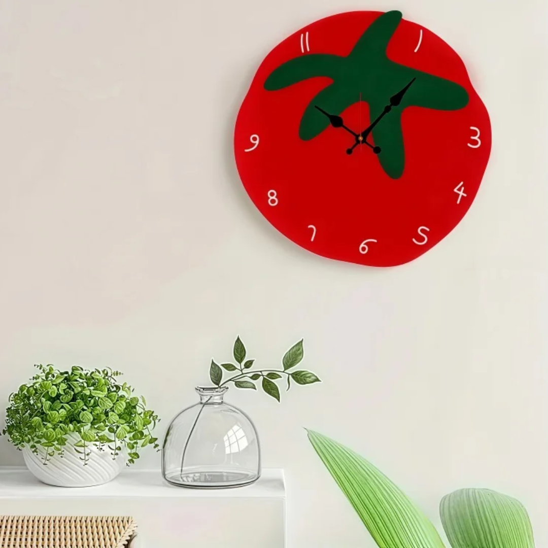 Creative Tomato Design Silent Wall Clock