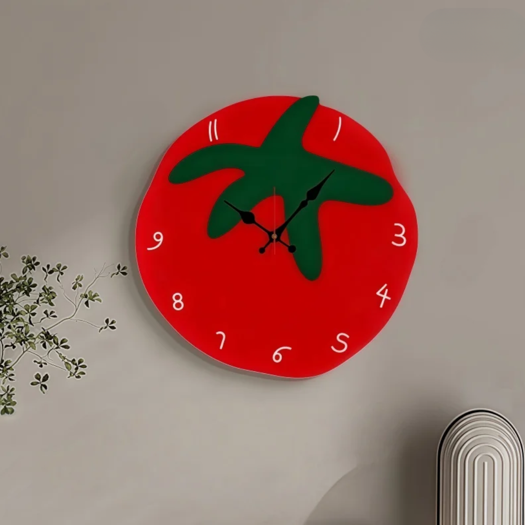 Creative Tomato Design Silent Wall Clock