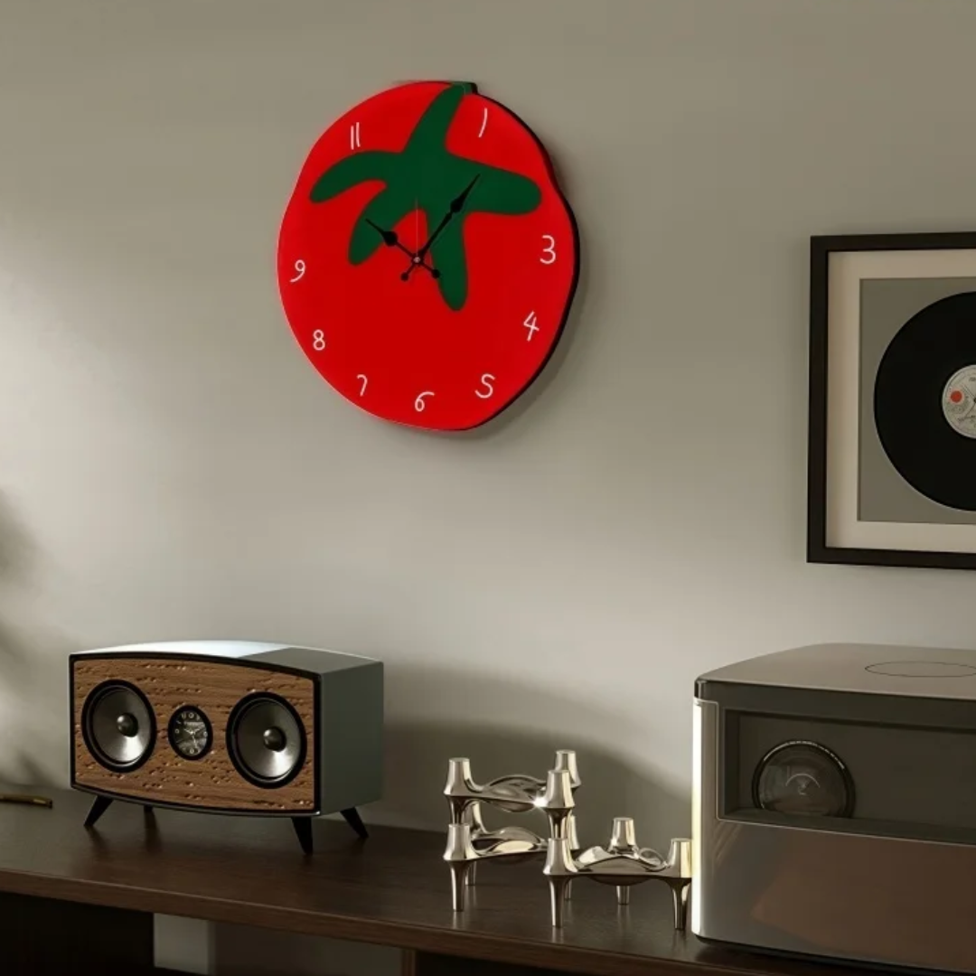 Creative Tomato Design Silent Wall Clock