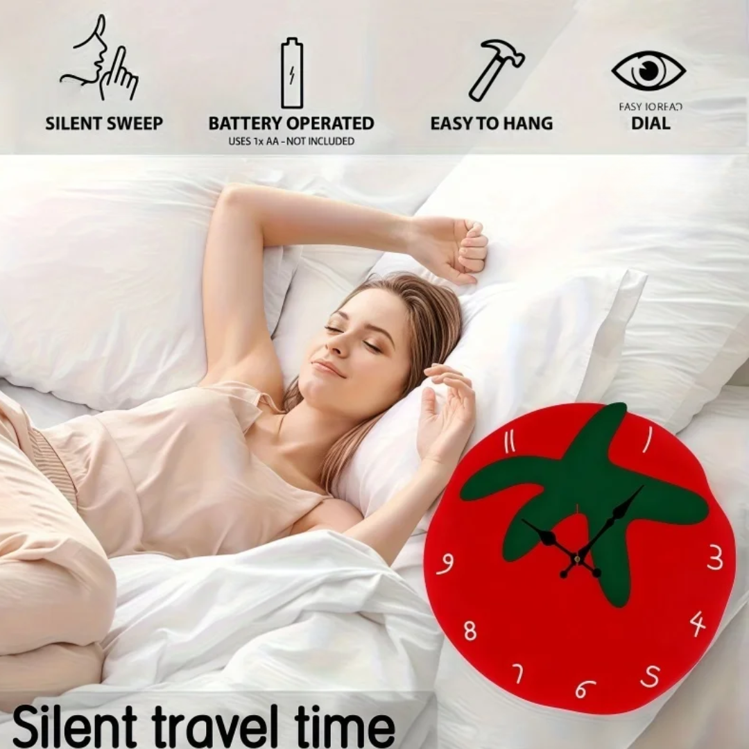 Creative Tomato Design Silent Wall Clock