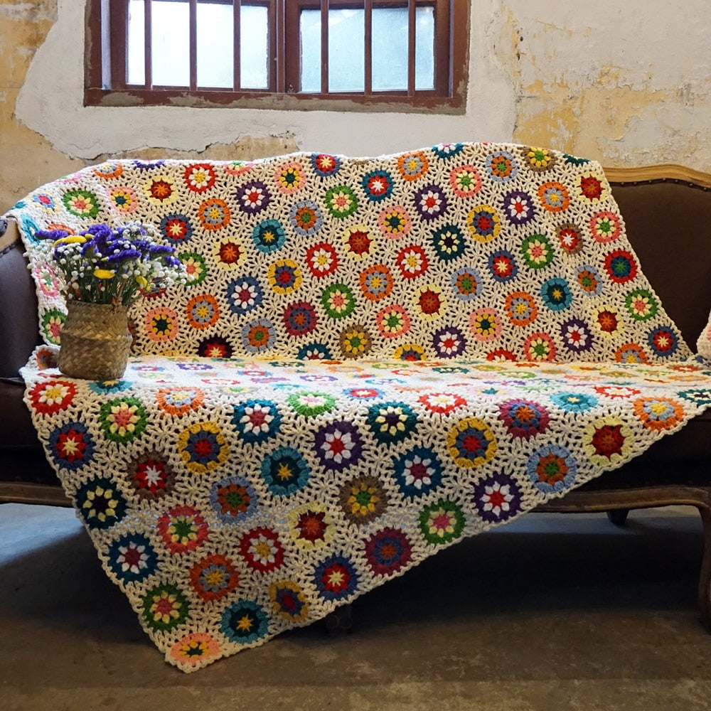 The Bohemian Bloom Handmade Crochet Blanket