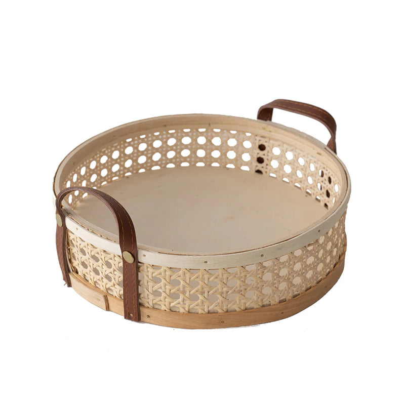 afwijzing vochtigheid Indrukwekkend Round Rattan Basket with Handle - Ikorii