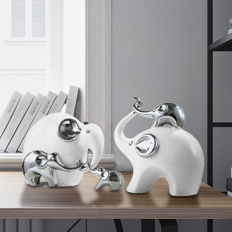 White Elephant Ceramic Sculpture