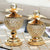 Golden Crystal Glass Storage with Cover