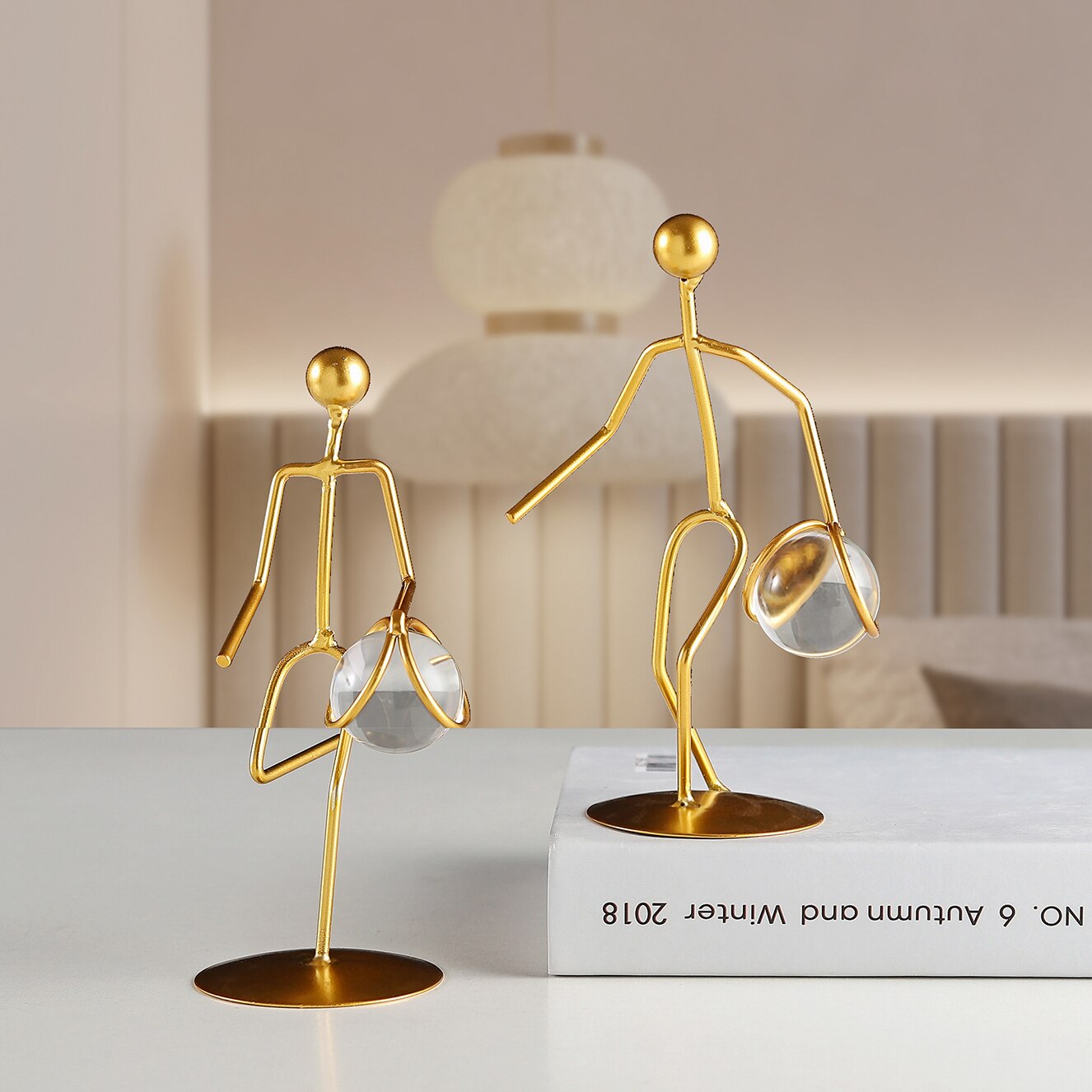 Athlete Crystal Ball Figurine